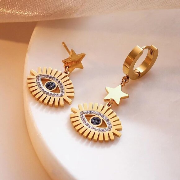 AB eyelash Statement Vintage Long Summer Earring for Women Jewelry - Picture 5 of 7